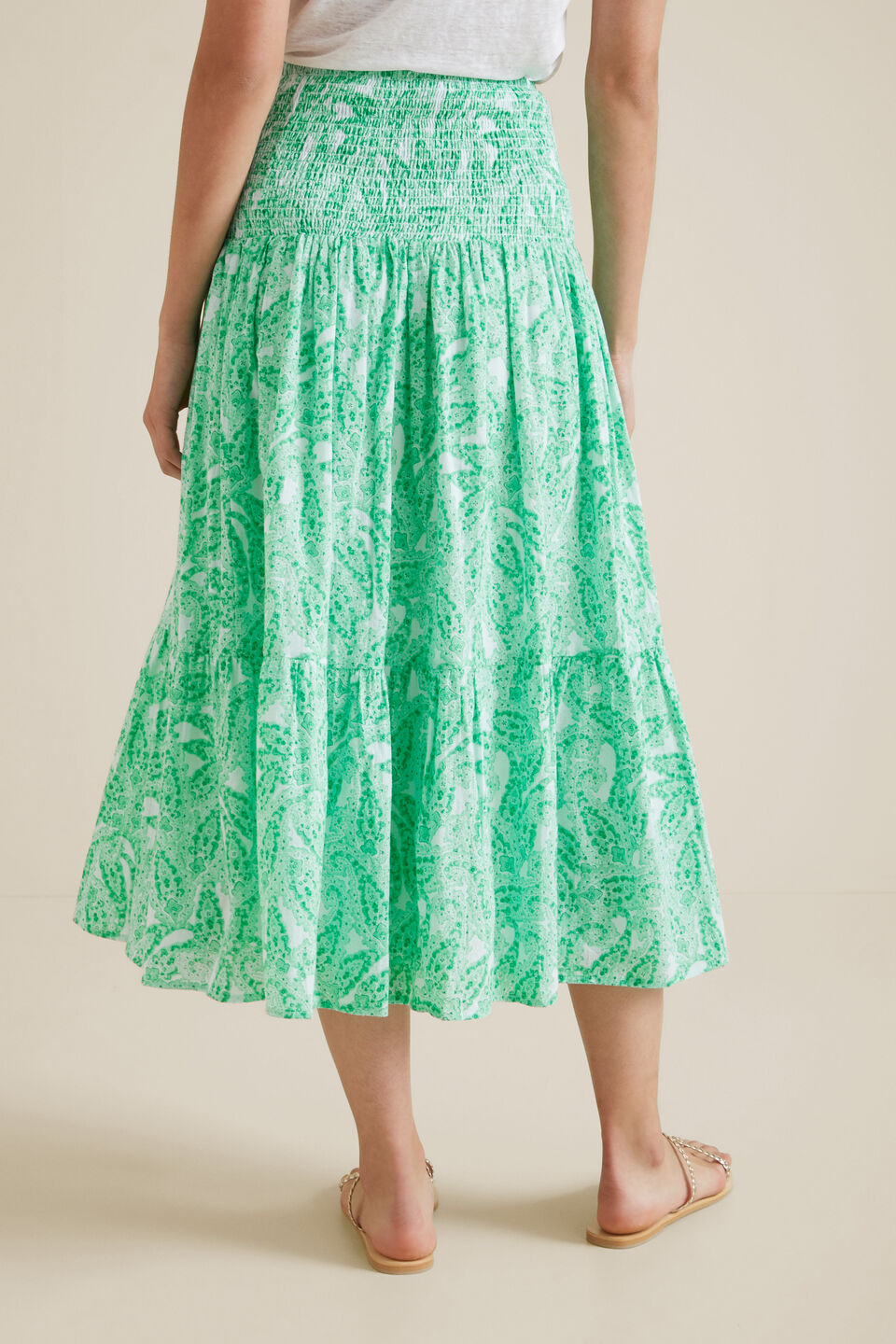 Paisley Maxi Skirt  Green Paisley