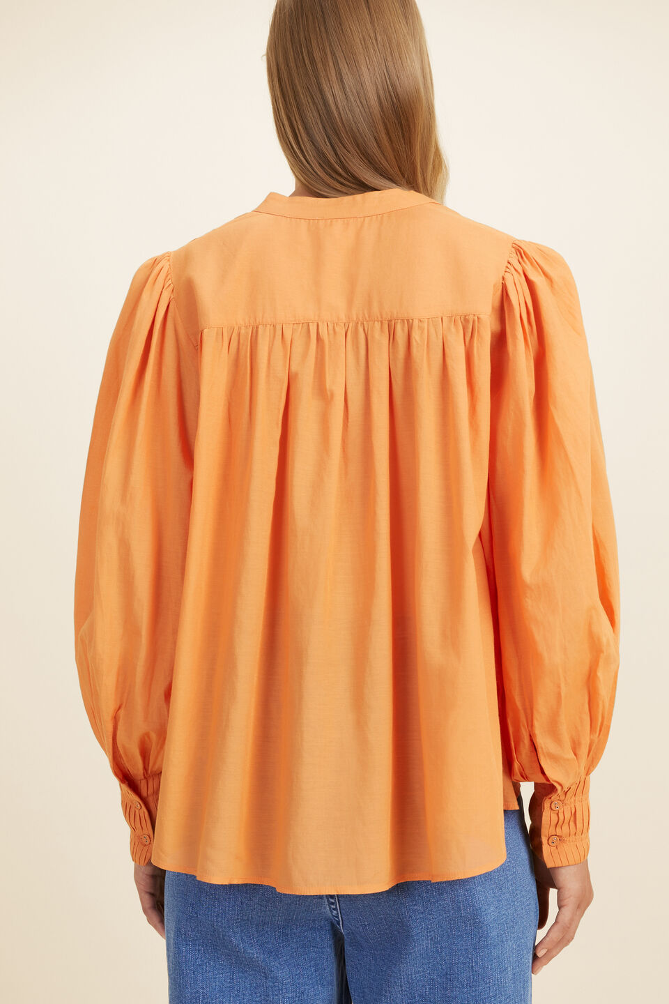 Voile Billow Sleeve Blouse  Dark Apricot