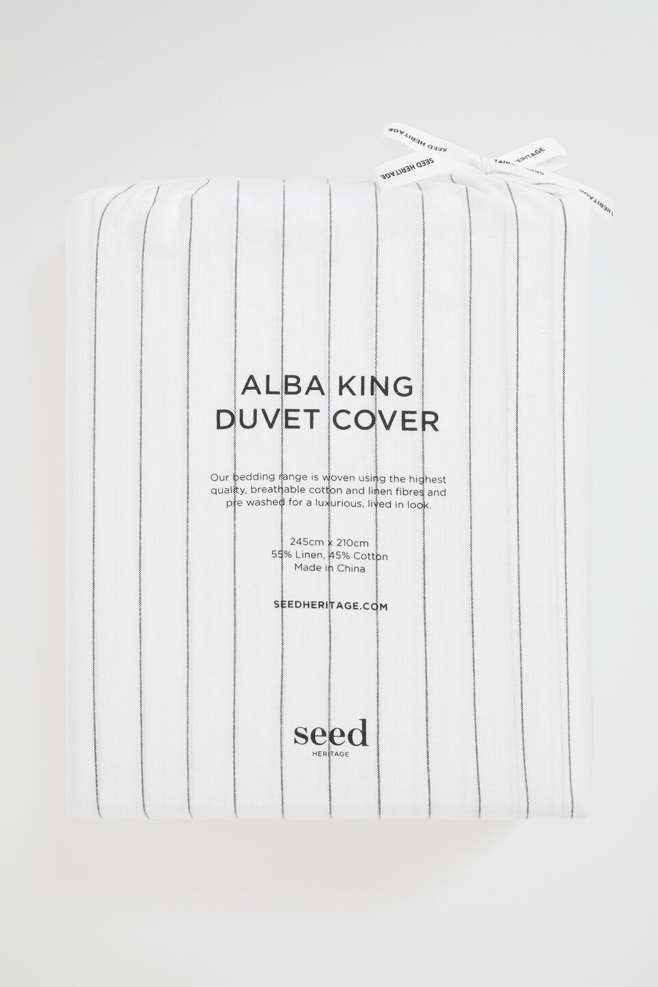 Alba King Duvet Cover  Black Stripe