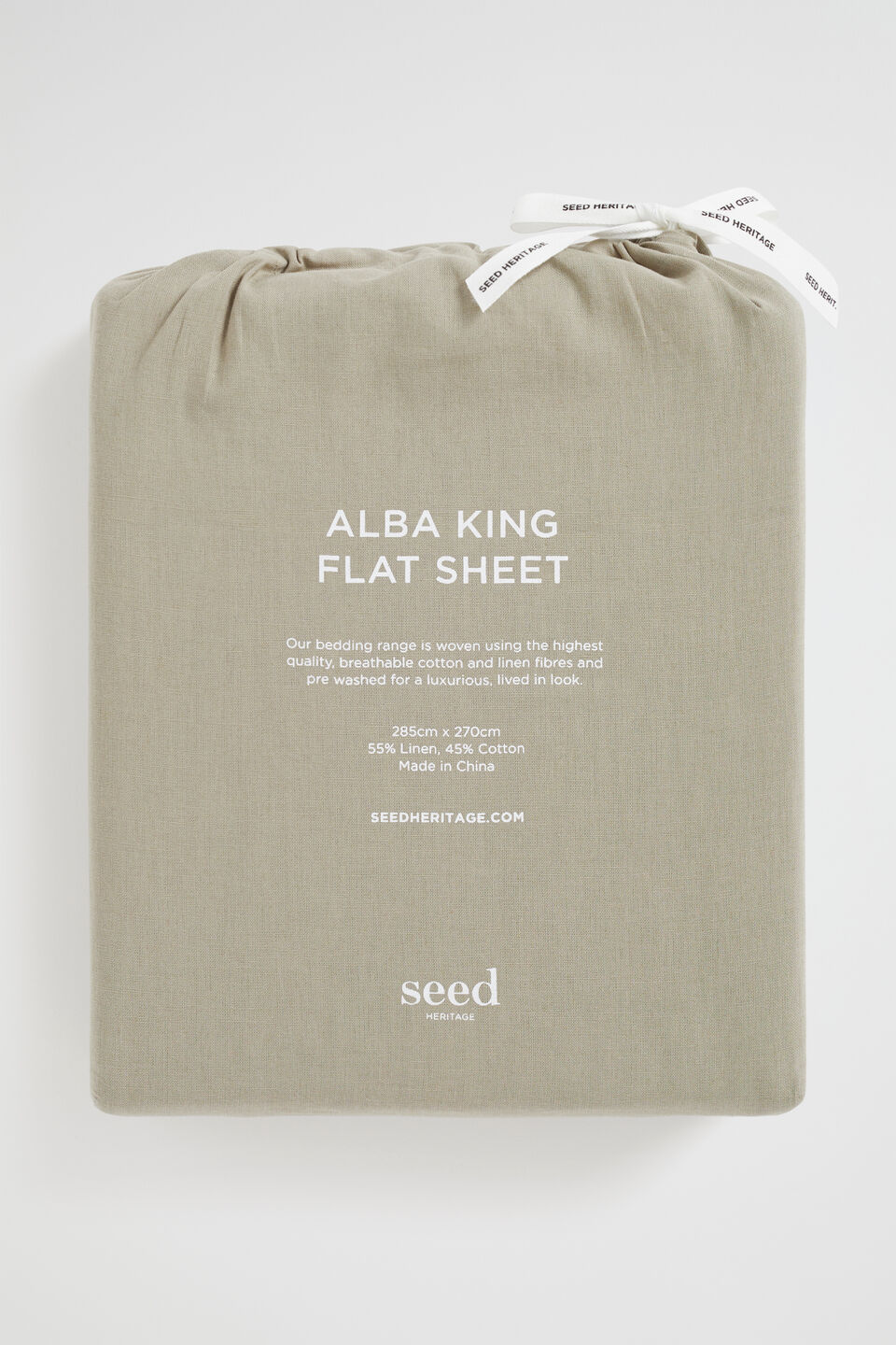 Alba King Flat Sheet  Olive