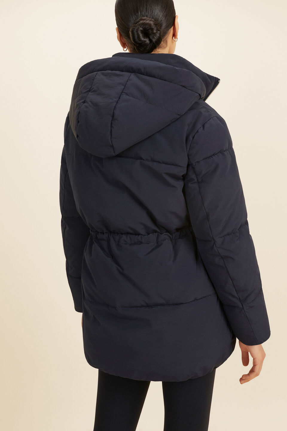 Mid Length Puffer  Deep Navy