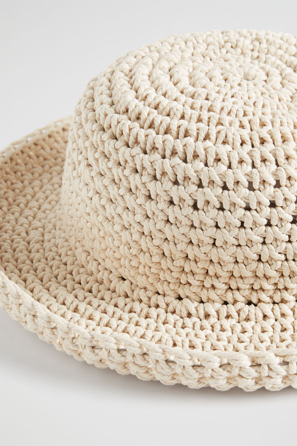 Crochet Rope Bucket Hat  Natural