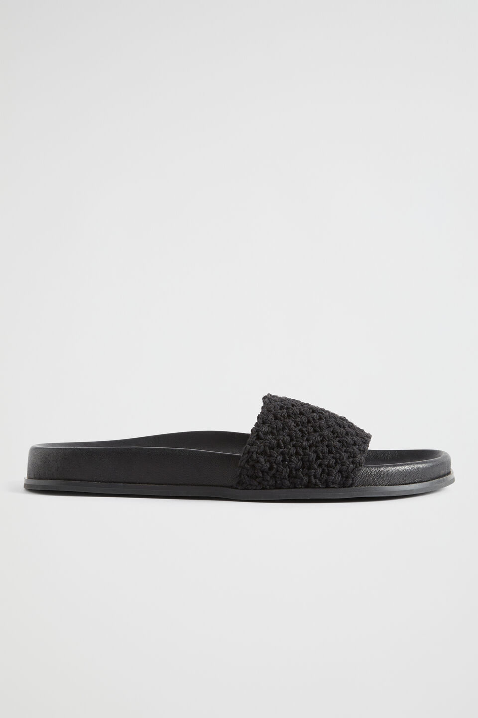 Donna Crochet Slide  Black