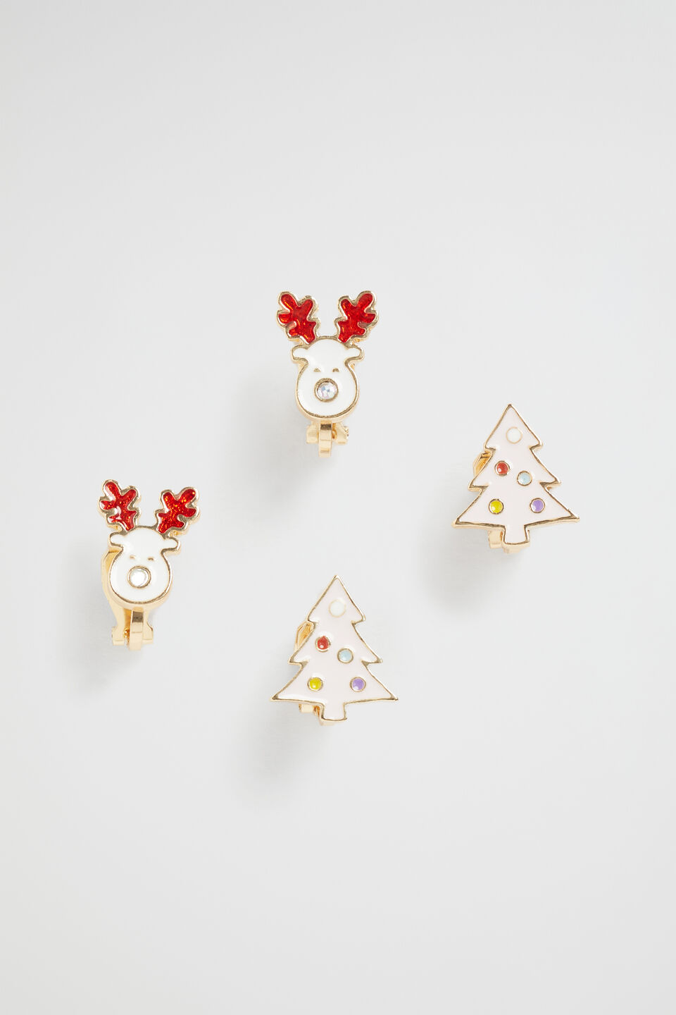 Clip On Christmas Earrings  Multi