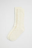 Cable Knit Bed Sock  Cream  hi-res