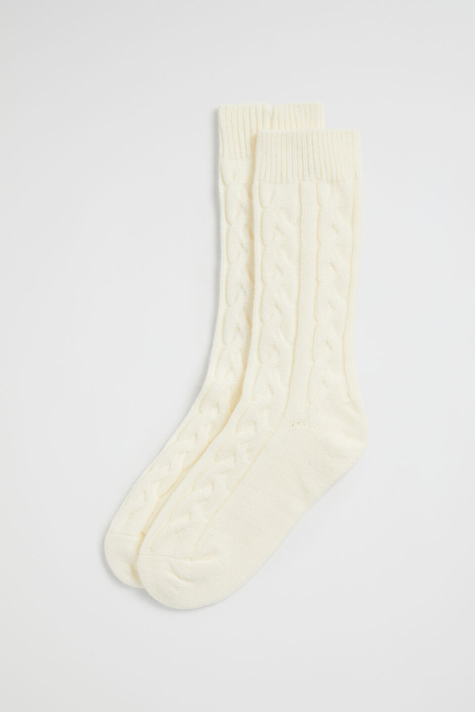 Cable Knit Bed Sock  Cream