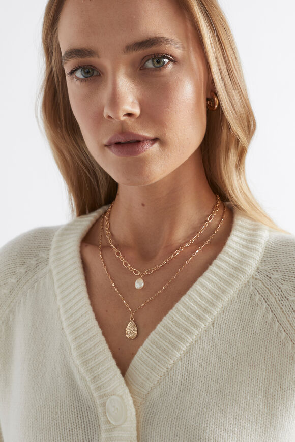 Pearl Pendant Necklace  Gold  hi-res