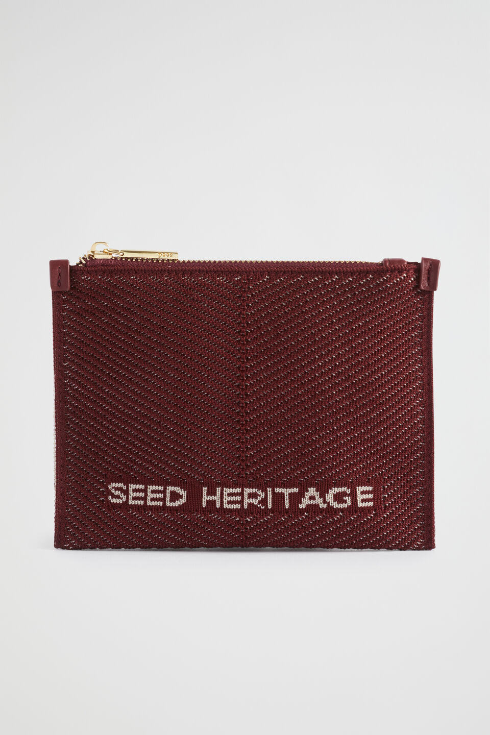Knitted Logo Pouch  Sangria