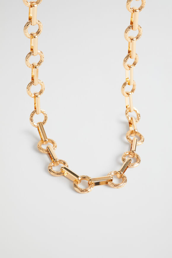 Ring Link Necklace  Gold  hi-res