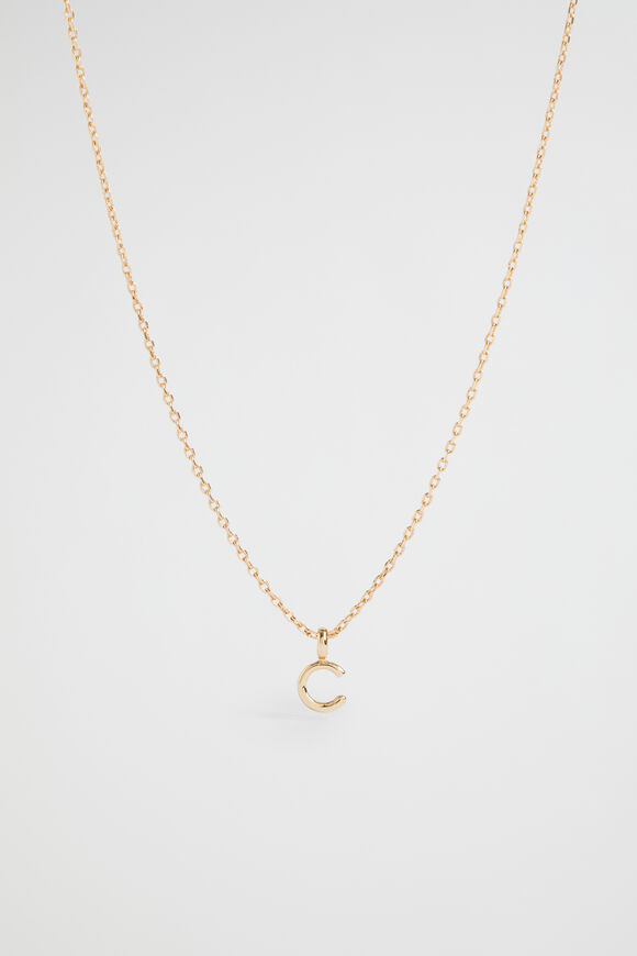 Gold Initial Necklace  C  hi-res