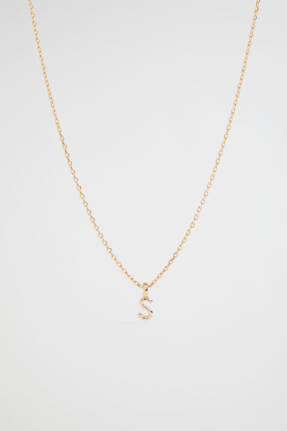 Gold Initial Necklace  S  hi-res