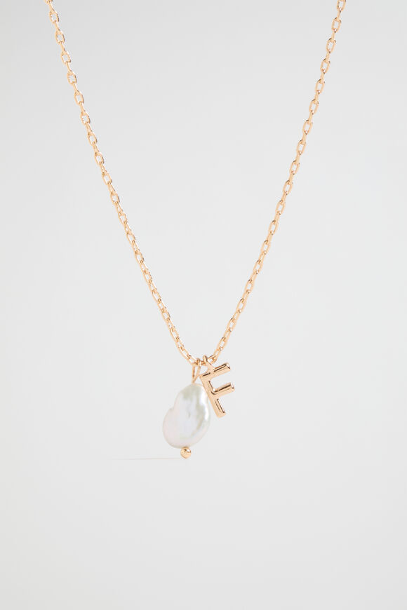 Pearl Alphabet Necklace  F  hi-res