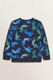 Big Cats Print Sweater  Midnight Blue  hi-res
