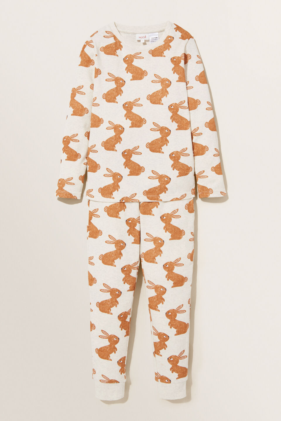 Marle Bunny Long Sleeve Pyjamas  Oat Marle