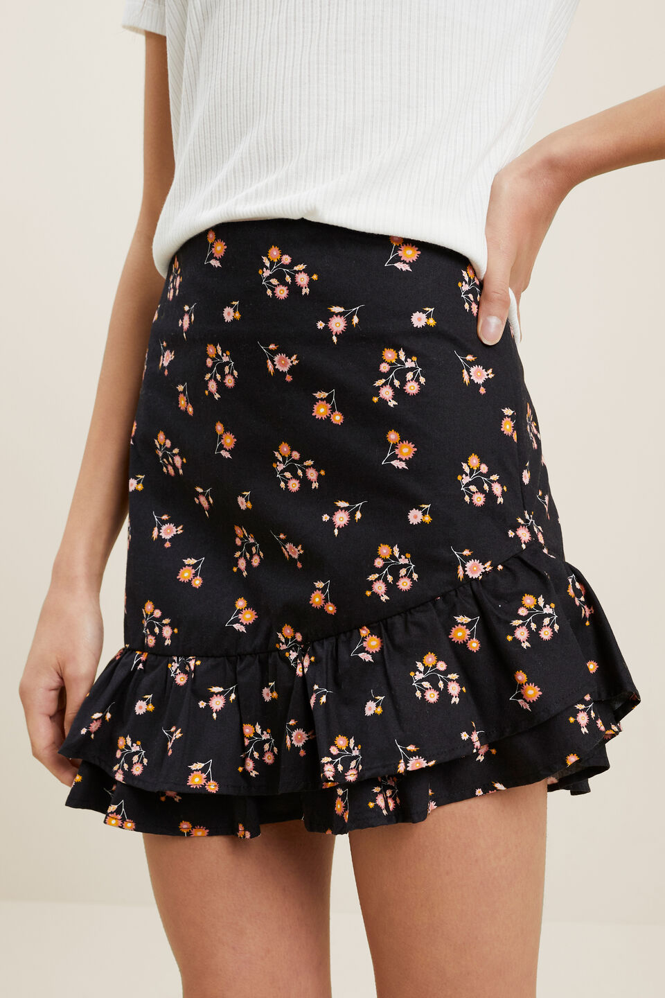 Floral Mini Skirt  Multi