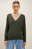 Modal V Neck Top  Basil  hi-res