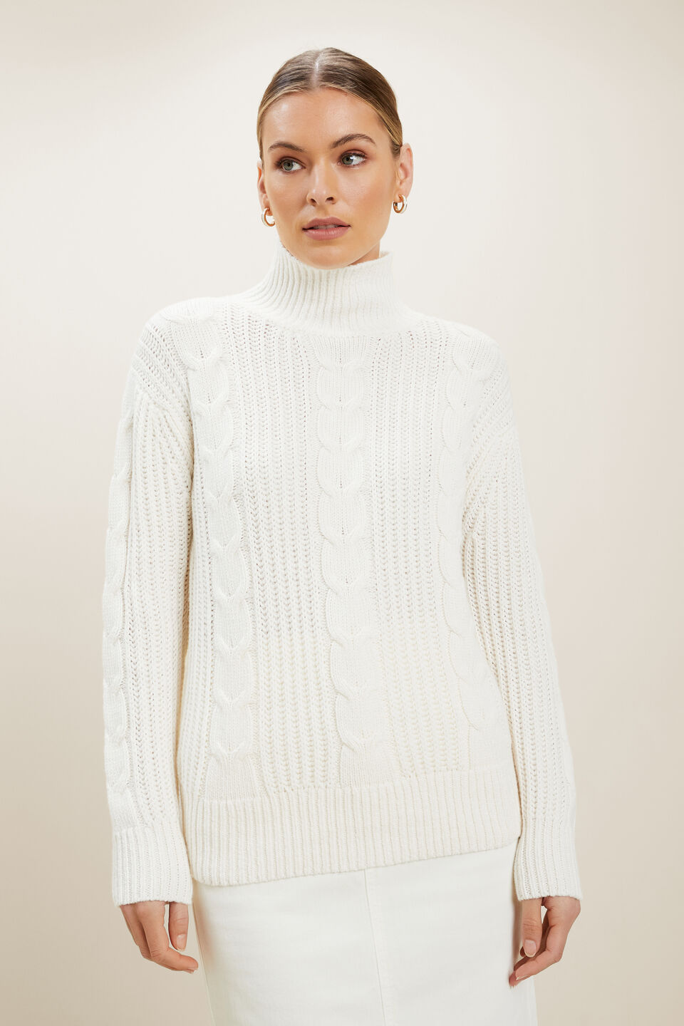 Cable Knit Sweater  French Vanilla