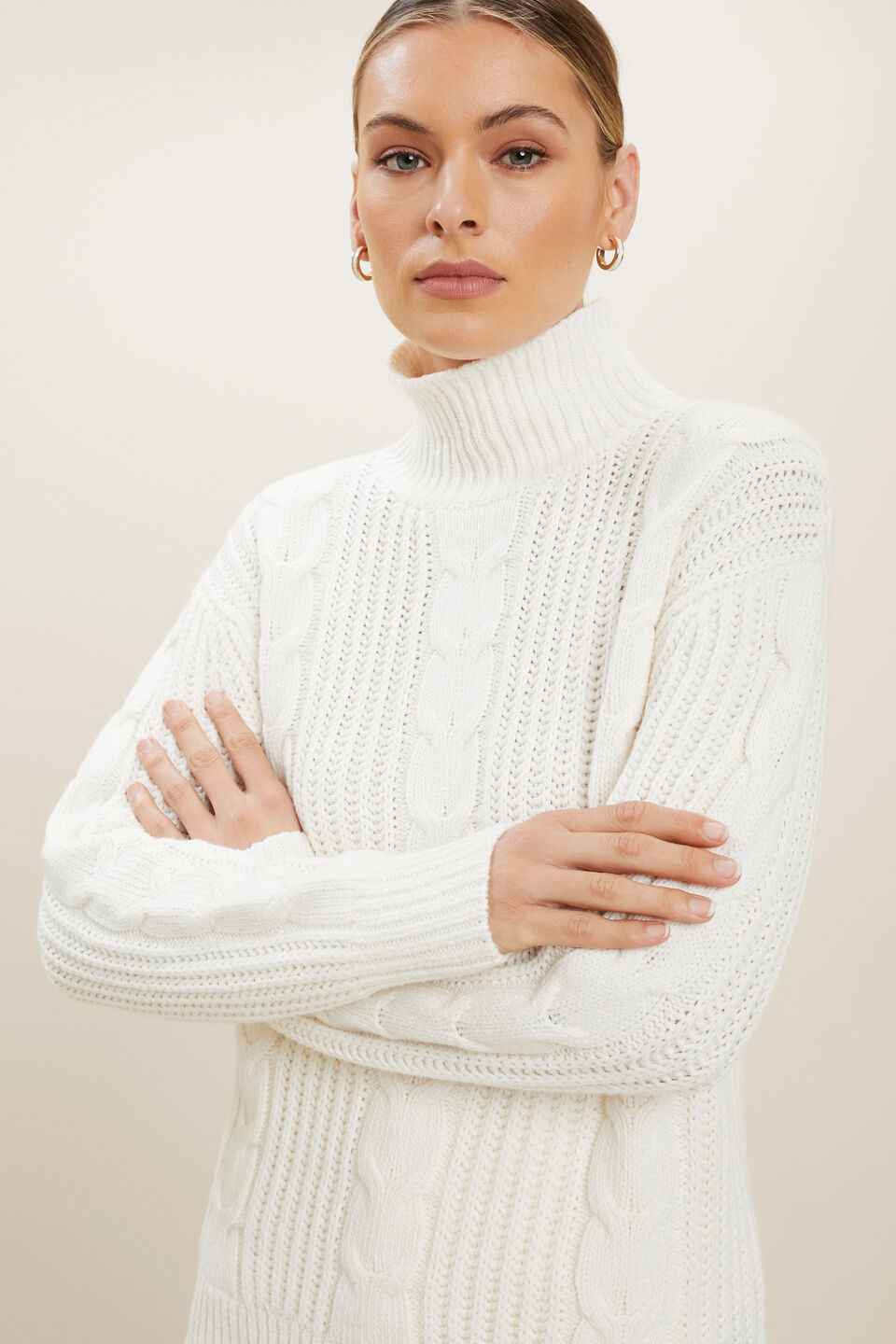 Cable Knit Sweater  French Vanilla