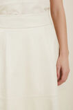 Fluted Leather Skirt  Pebble Cream  hi-res