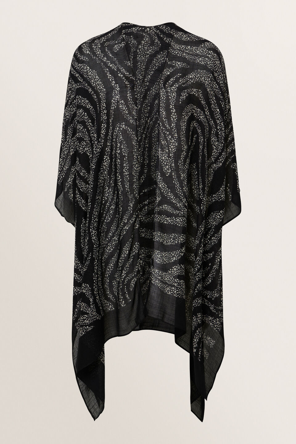 Abstract Zebra Poncho  Black Stone