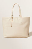 Leather Fold Detail Tote  Stone  hi-res