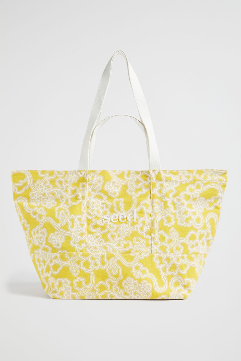 Seed Overnight Bag  Gold Amber Floral