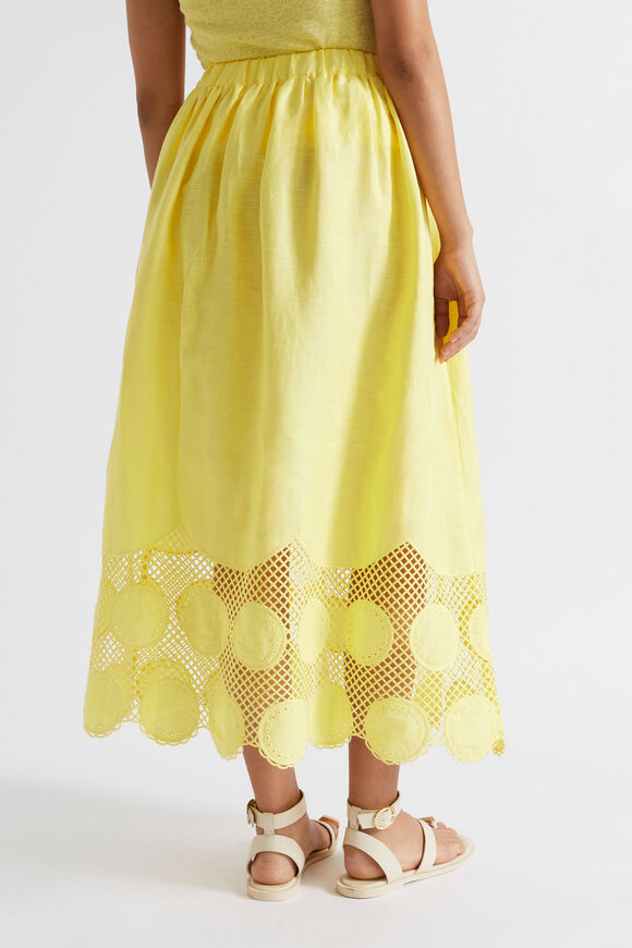 Embroidered Hem Panel Skirt  Lemon Drop  hi-res