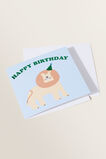 Large Lion Happy Birthday Card  Multi  hi-res