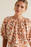 Paisley Linen Blend Blouse    hi-res