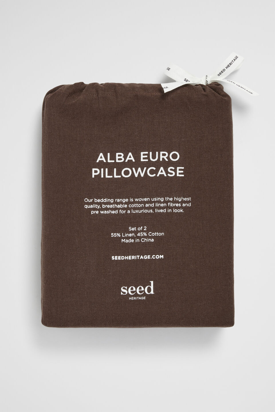 Alba Euro Pillowcase  Chocolate