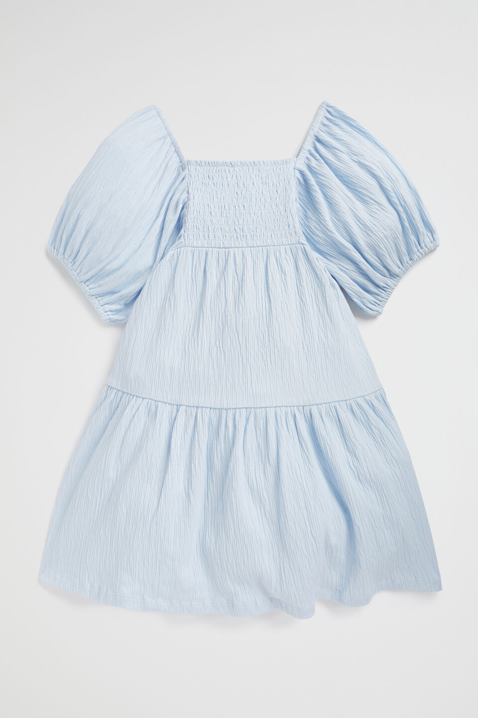 Textured Cotton Dress  Baby Blue
