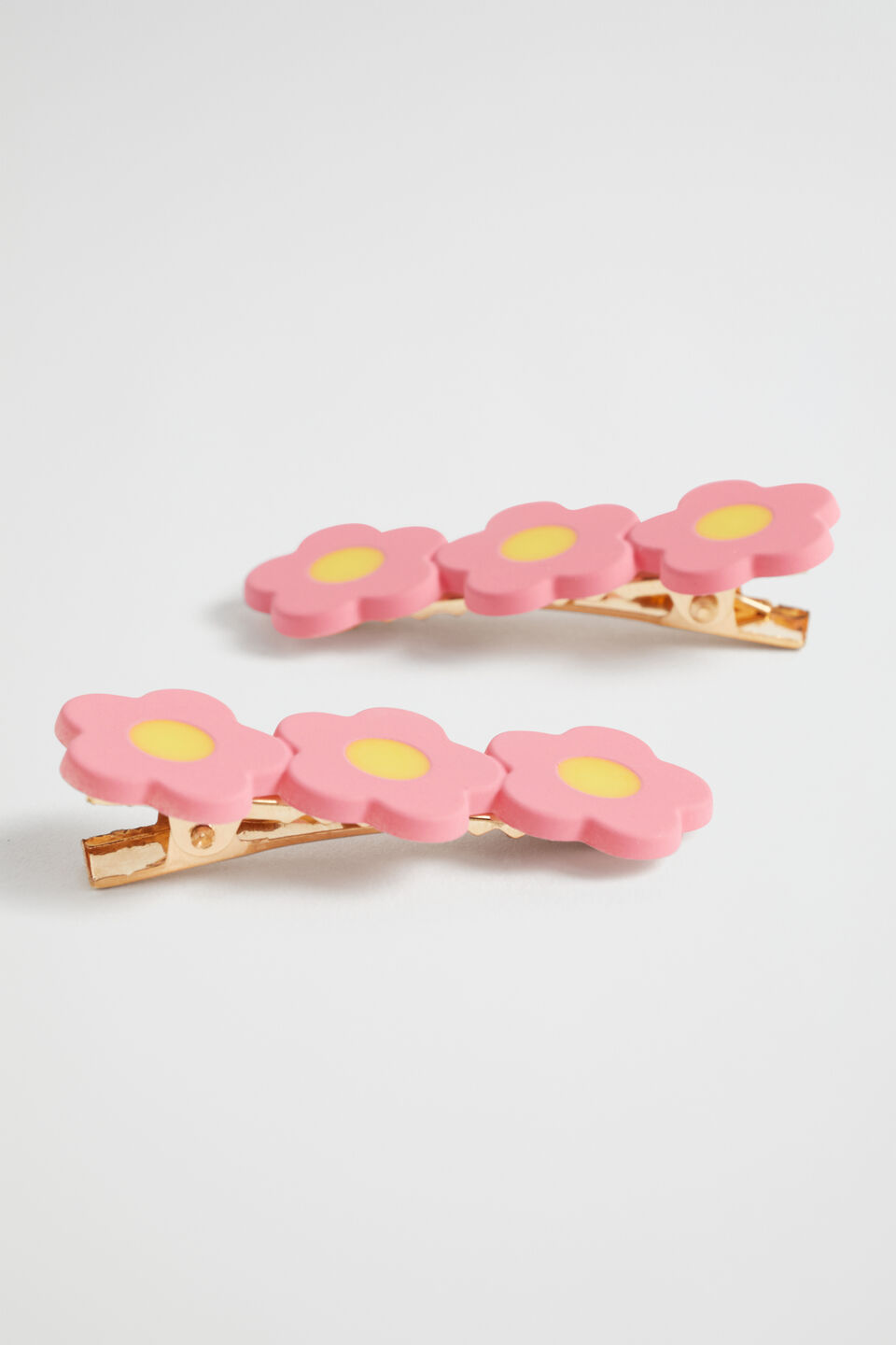 Three Daisy Clips  Candy Pink