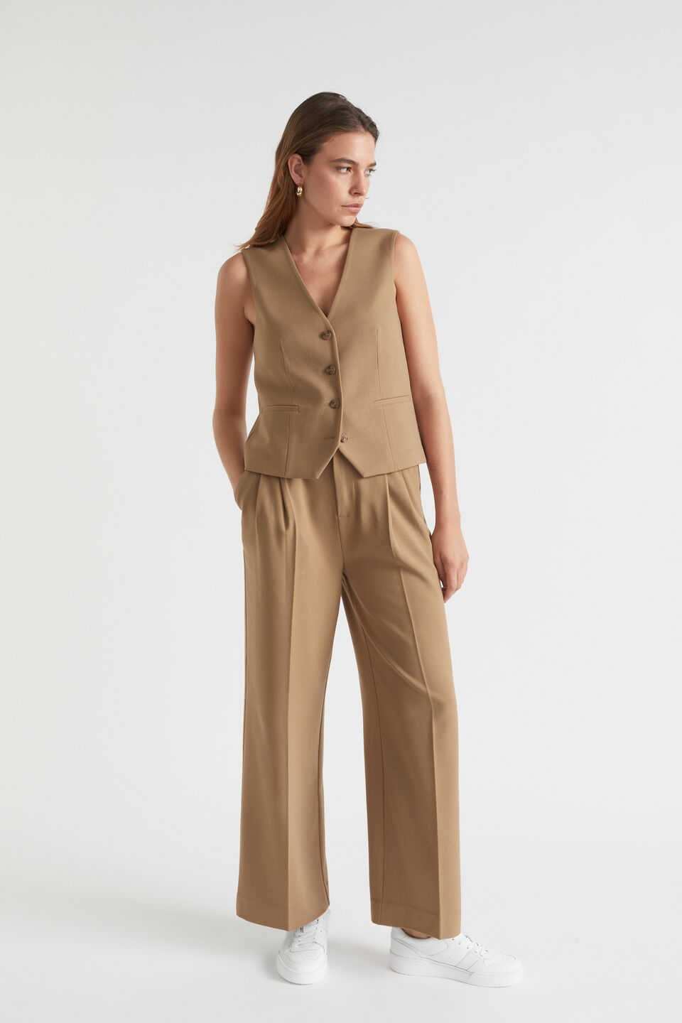 Pleat Front Suit Pant  Deep Brass