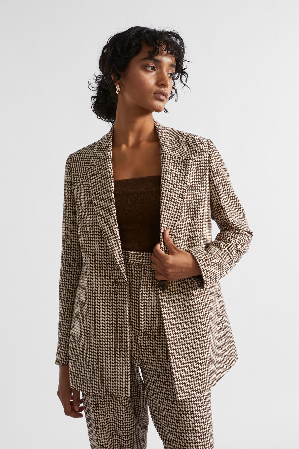 Houndstooth Blazer  Hot Chocolate Houndstooth