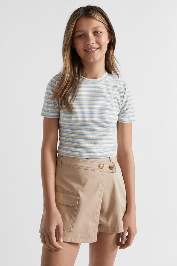 Stripe Crop Rib Tee  Multi  hi-res