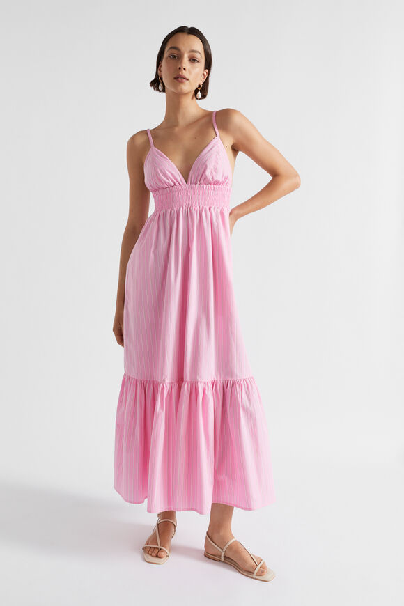 Poplin Stripe Maxi Dress  Pink Gin Stripe  hi-res