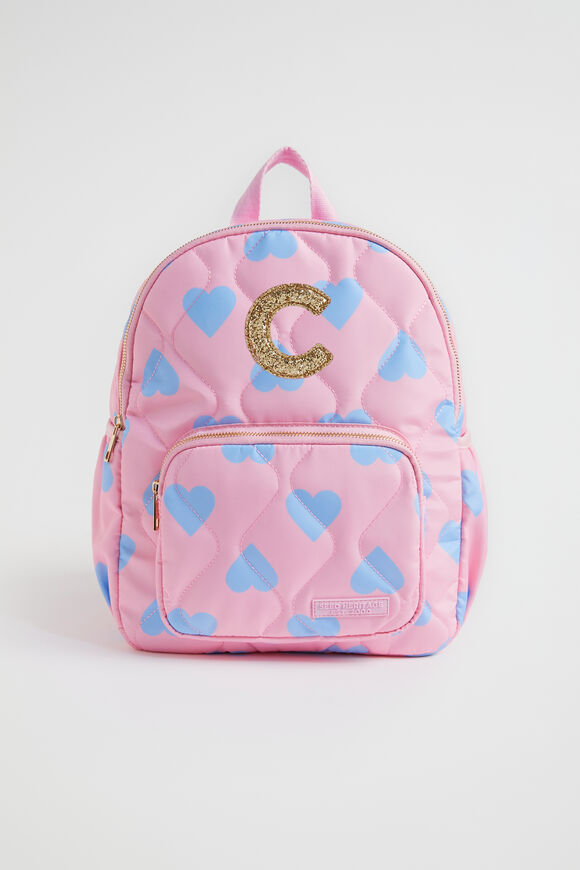 Quilted Initial Backpack  C  hi-res