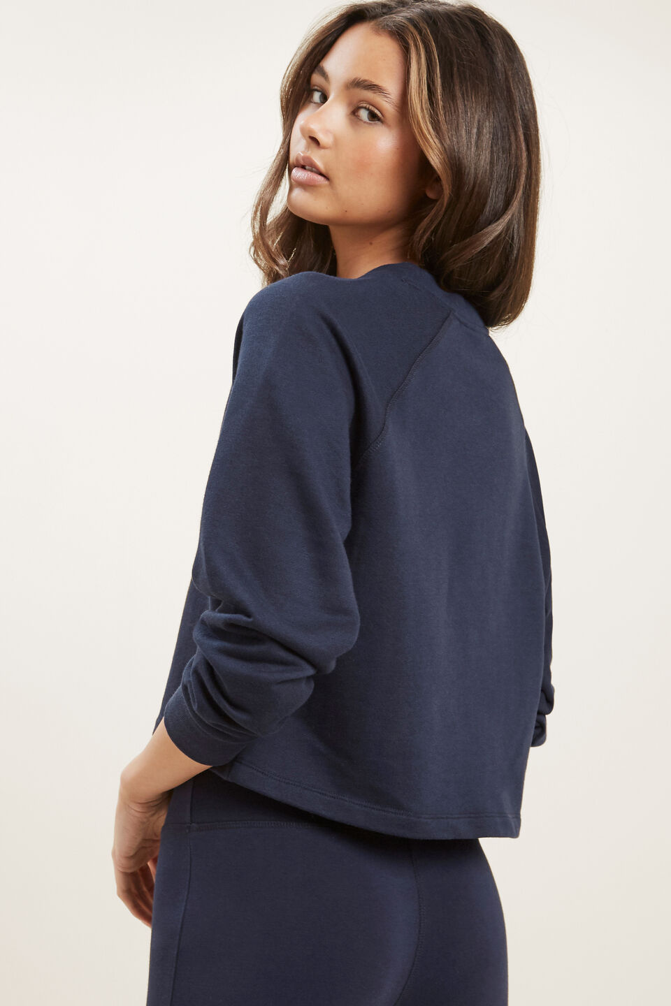 Cropped Sweater  Midnight Blue
