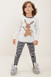 Bunny Stripe Long Sleeve Pyjamas  Cloudy Marle  hi-res