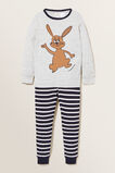 Bunny Stripe Long Sleeve Pyjamas  Cloudy Marle  hi-res