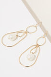 Oval Pearl Earrings  Gold  hi-res