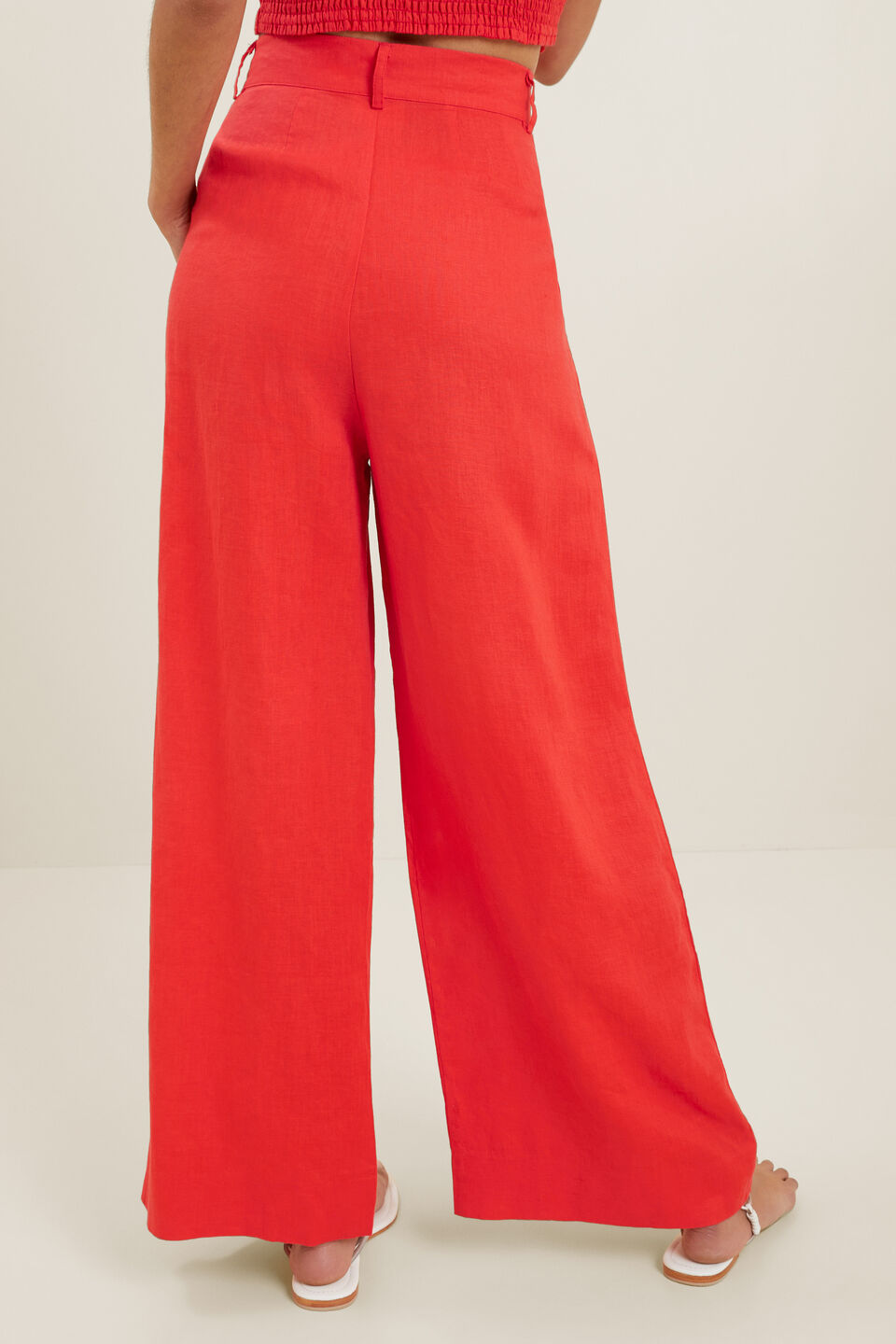 Linen Palazzo Pant  Chilli Red