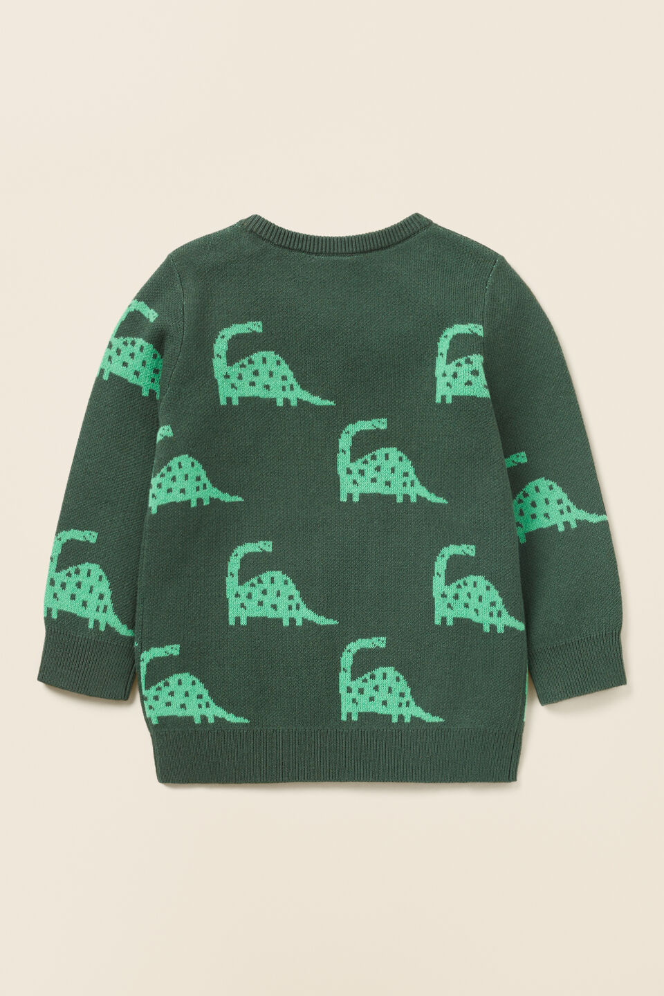 Dinosaur Jacquard Sweater  Pine Green