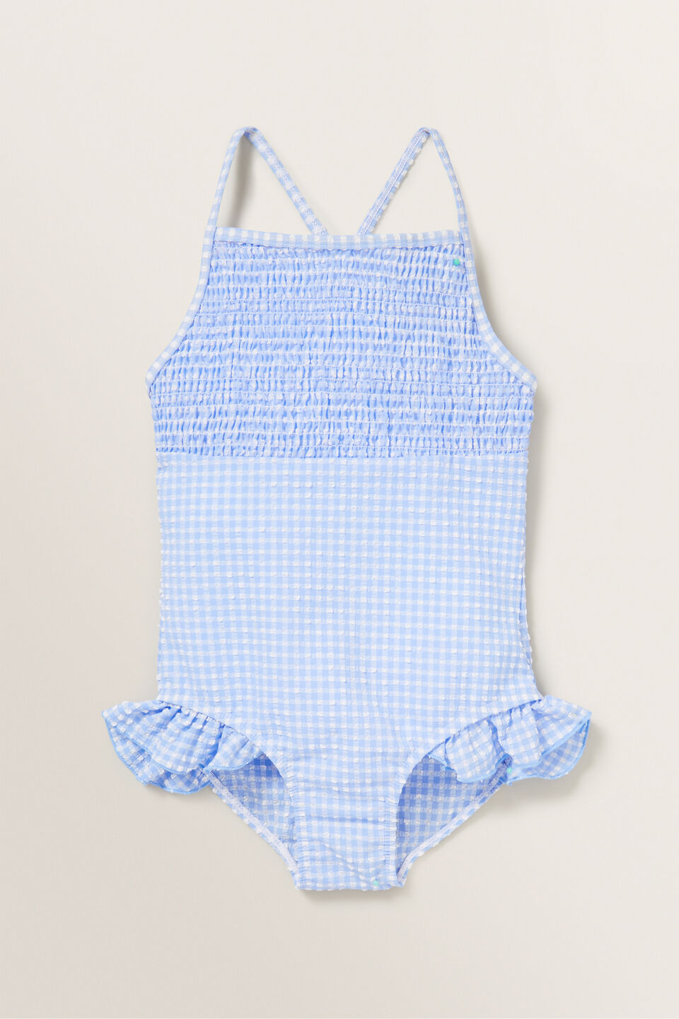 Shirred Gingham Bather  