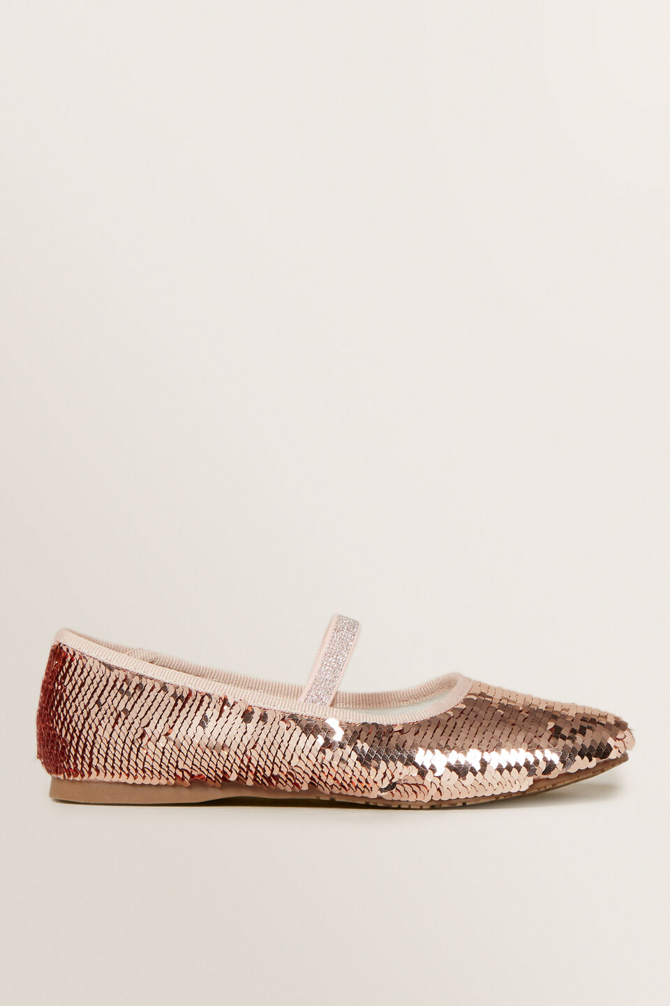 Rose Gold Sequin Ballet Flat  