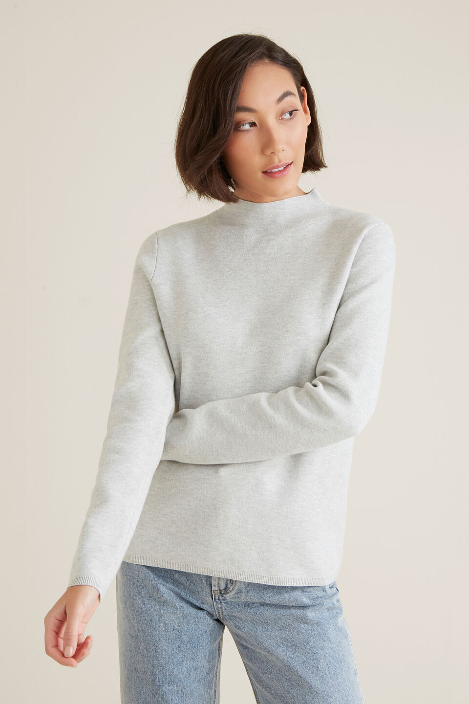 High Neck Neat Sweater  