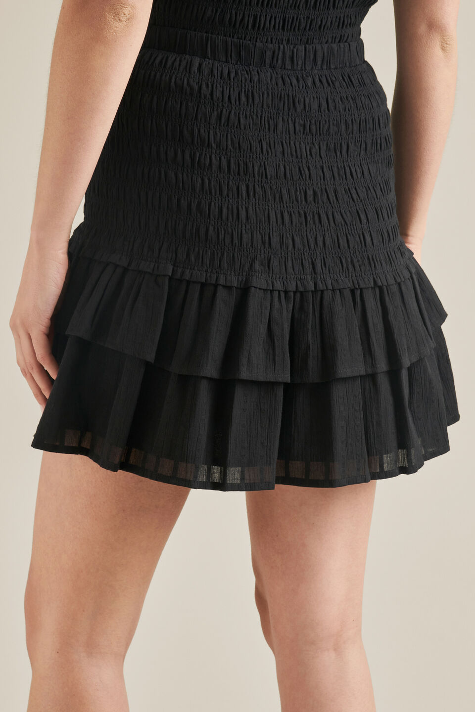 Shirred Mini Skirt  