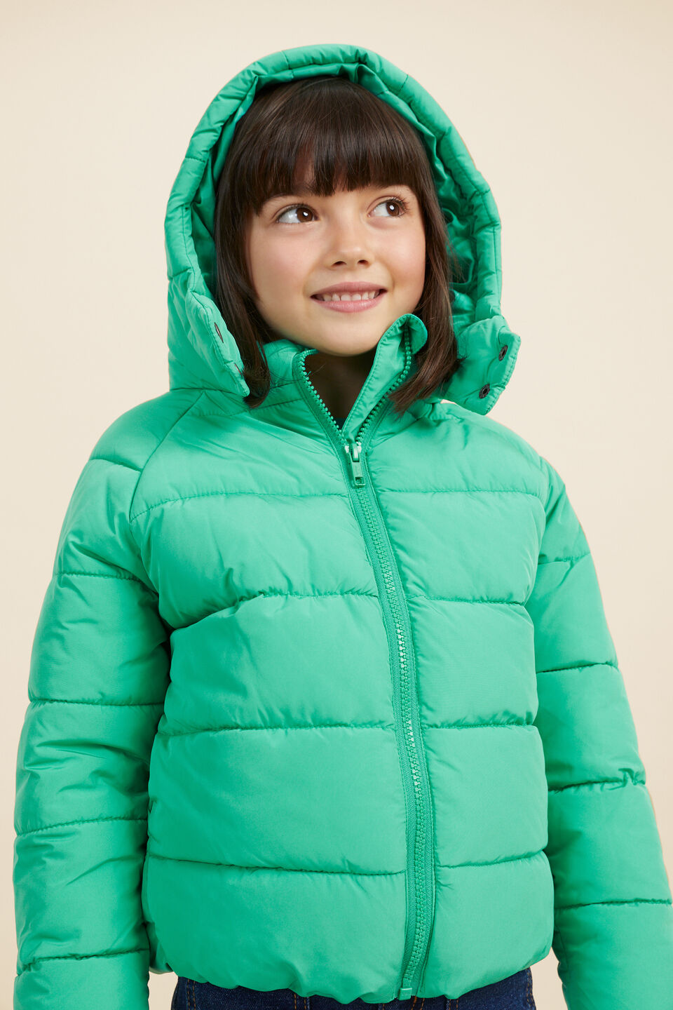 Sporty Puffer Jacket  Basil