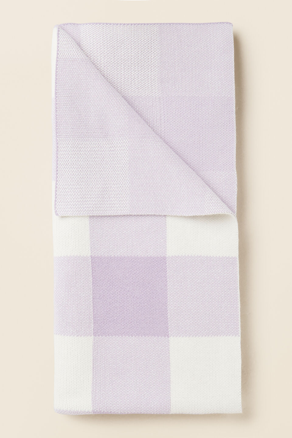 Gingham Knit Blanket  Pale Orchid