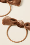 Velvet Bows on Elastics  Caramel  hi-res